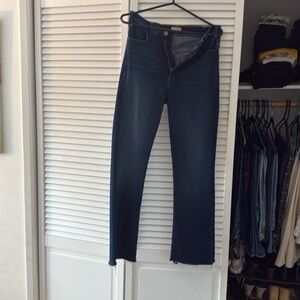 MOTHER The Hustler High-Rise Ankle Fray Pants